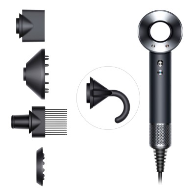 Фен Dyson Supersonic (черный/серебристый) с 5 насадками
