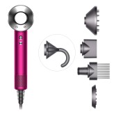 Фен Dyson Supersonic HD07 (фуксия/яркий никель) с 5 насадками и дорожным чехлом
