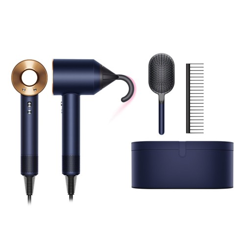 Фен Dyson Supersonic HD07 синий медный с 5 насадками в чехле и расческами