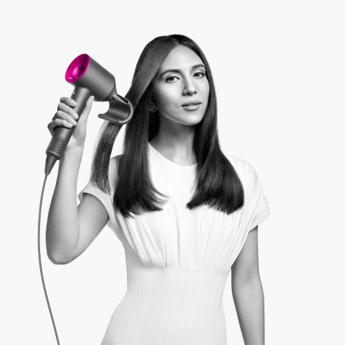 Фен Dyson Supersonic HD07 (фуксия/яркий никель) с 5 насадками, дорожным чехлом и подставкой